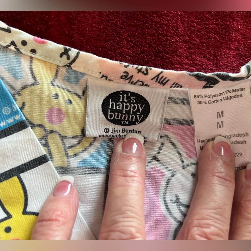 It's Happy Bunny Graphic Scrub Top